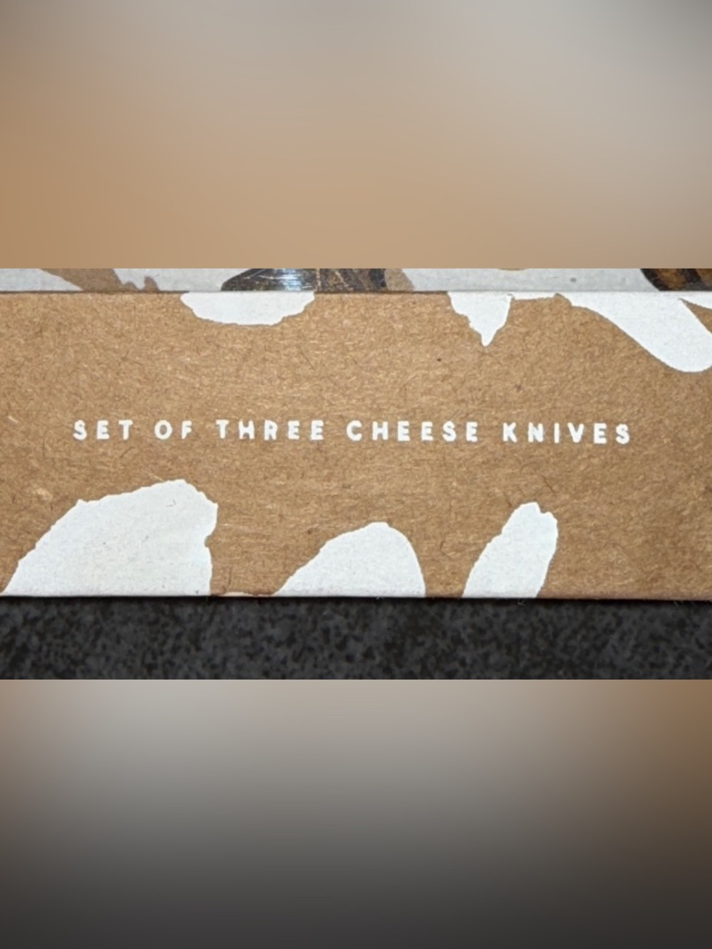 Anthropologie Set of Three Decorative Cheese Knives - Gold and Wood-Tone - Picture 3 of 5